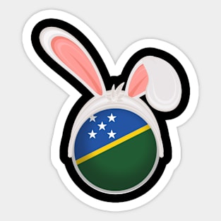 happy easter Solomon Islands bunny ears flag cute designs Sticker